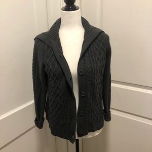 L l bean winter button up cardigan size small